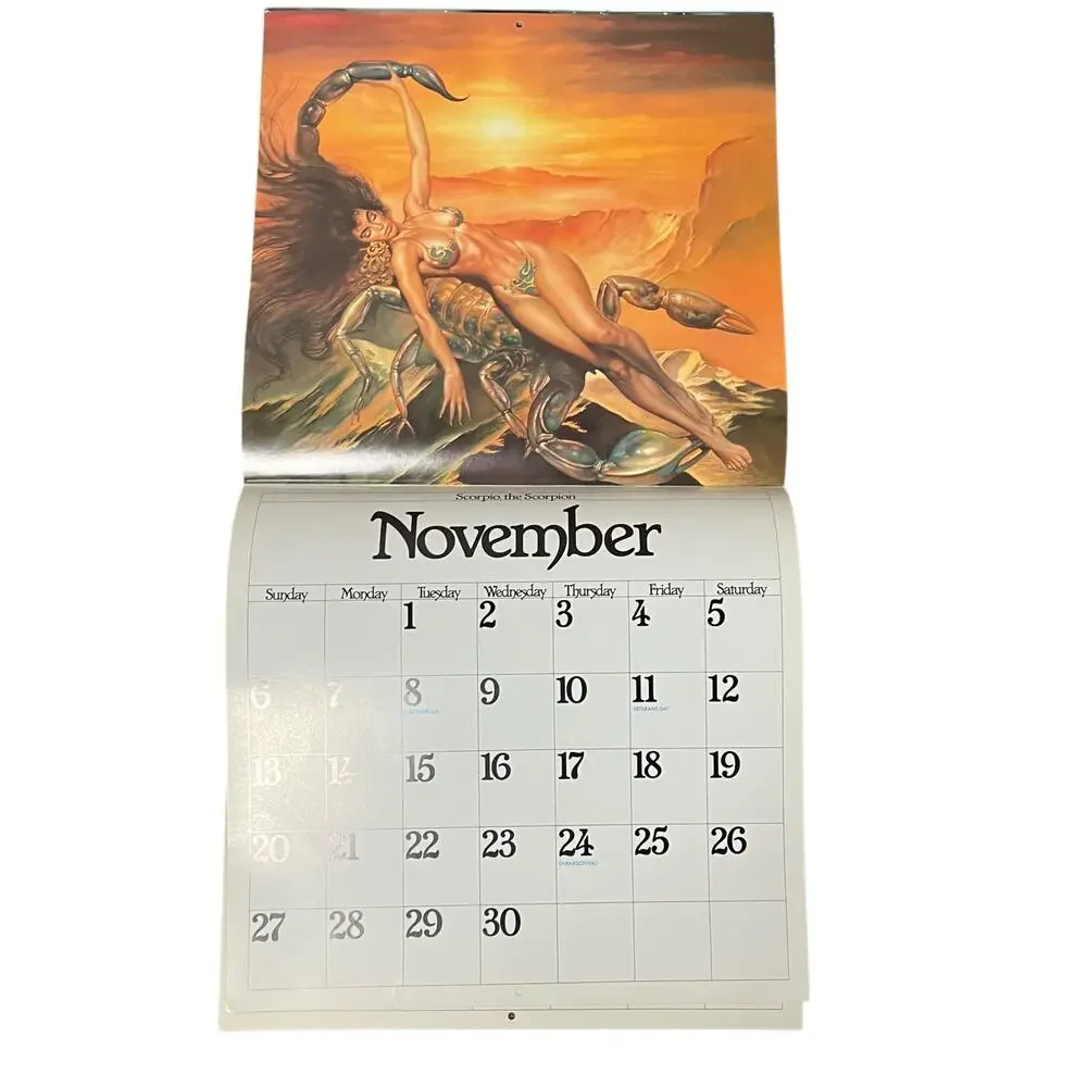 1988 Boris Vallejo Fantasy Zodiac Calendar same dates again in leap year 2044